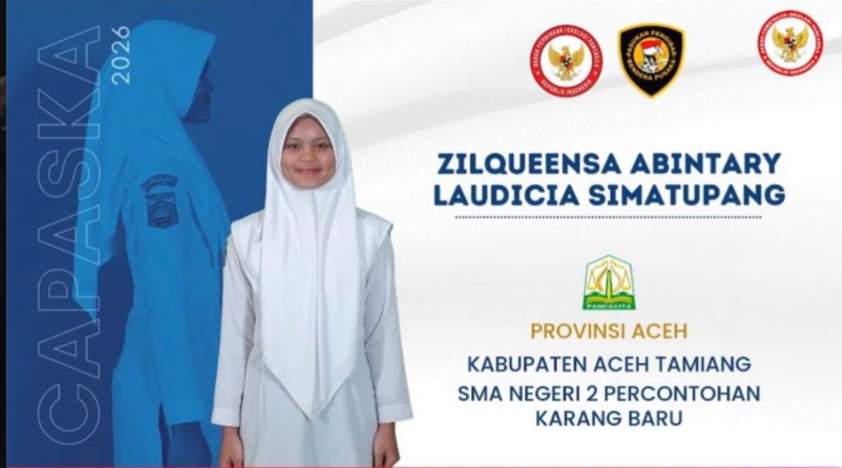 Srikandi Aceh Tamiang, Zilqueensa Abintary Lulus Paskibraka Nasional 2026